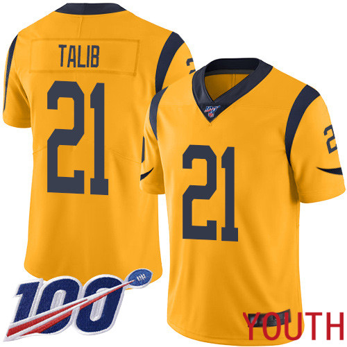 Los Angeles Rams Limited Gold Youth Aqib Talib Jersey NFL Football 21 100th Season Rush Vapor Untouchable
